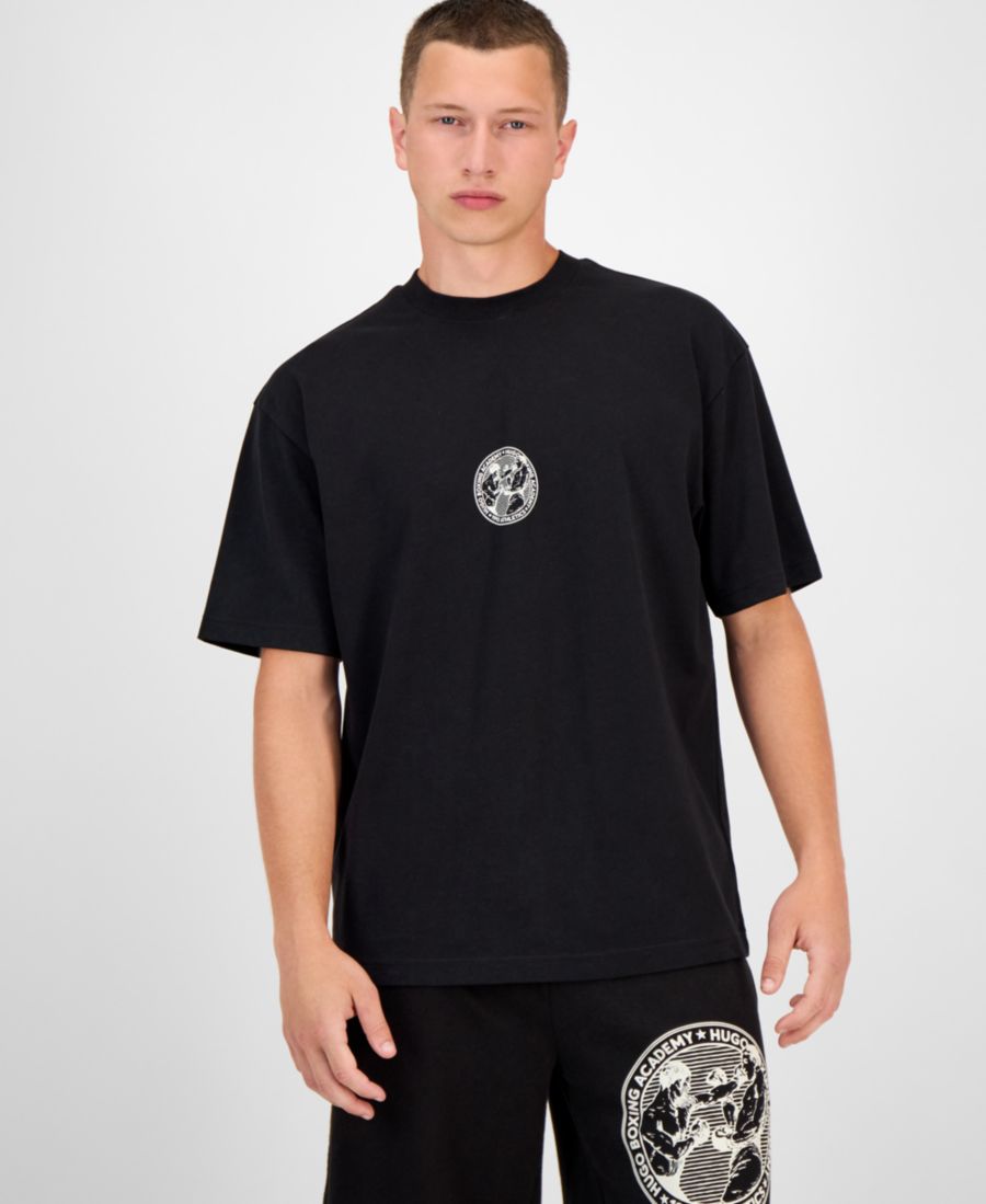 

Хлопковая футболка с графическим принтом Dwresto Hugo Boss, Black, Черный, Хлопковая футболка с графическим принтом Dwresto Hugo Boss, Black