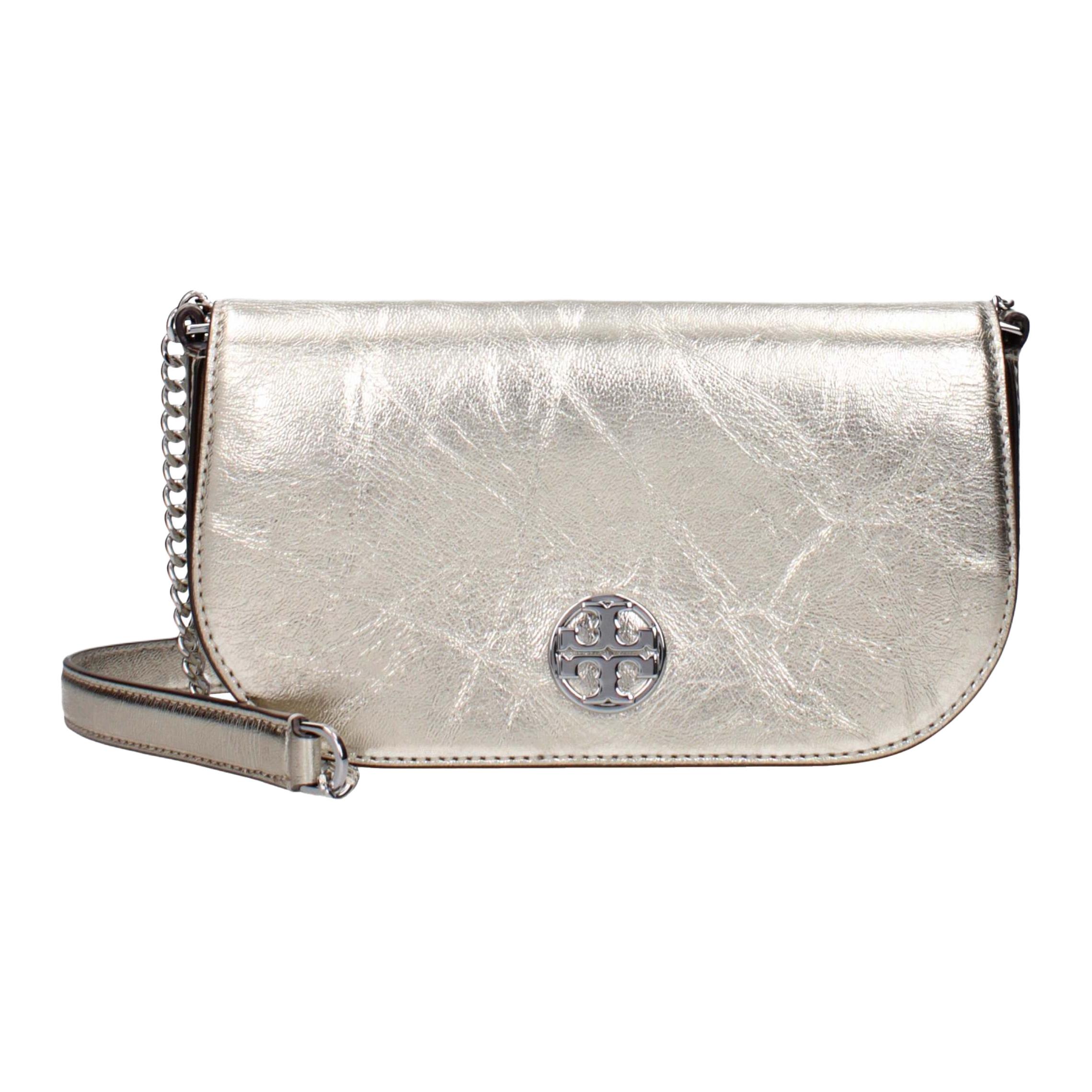 

Женская маленькая кожаная сумка через плечо, золотистого цвета Tory Burch, basic set (bag+dust bag)