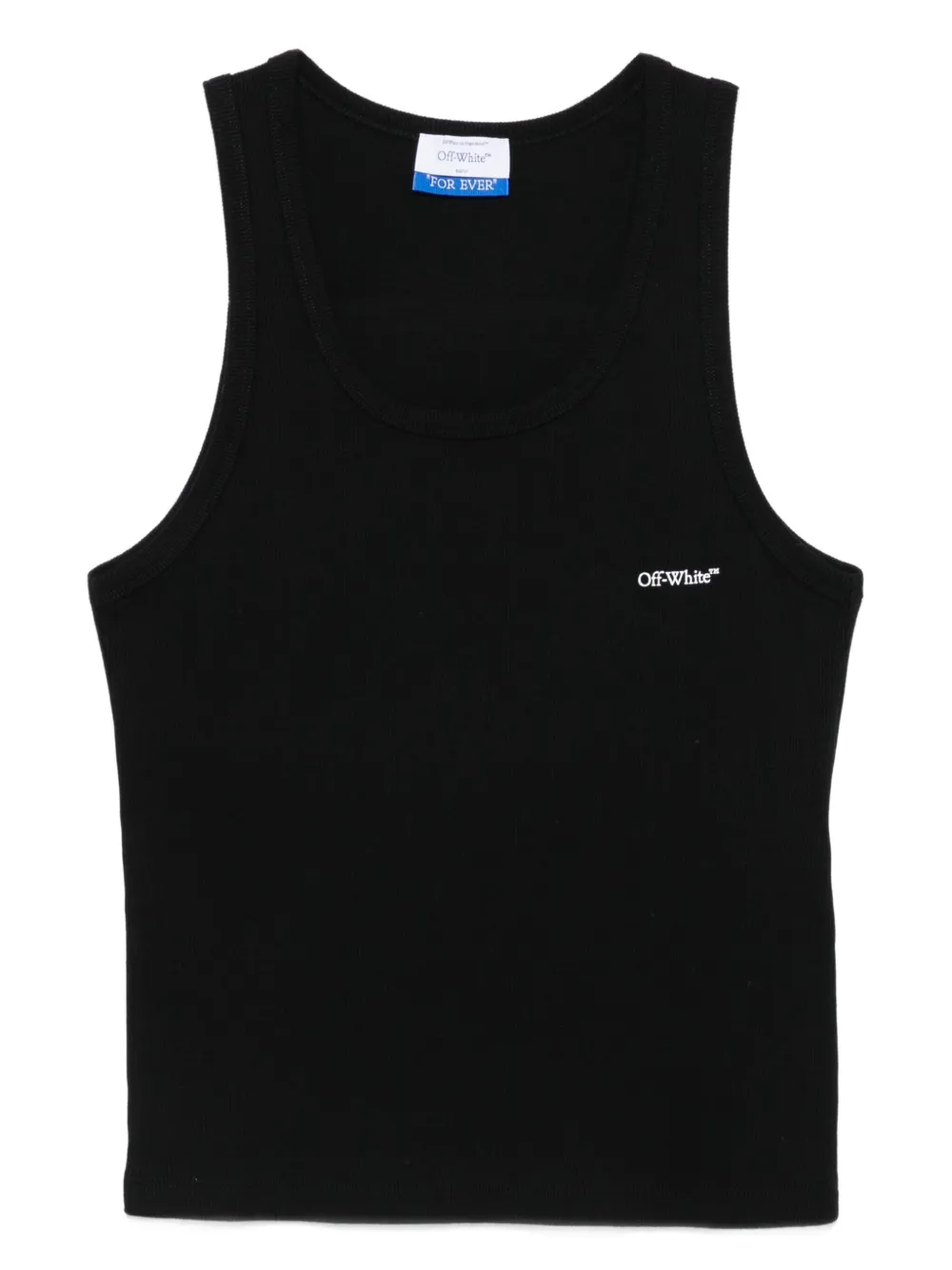 

Ребристый топ с круглым вырезом OFF-WHITE, черный