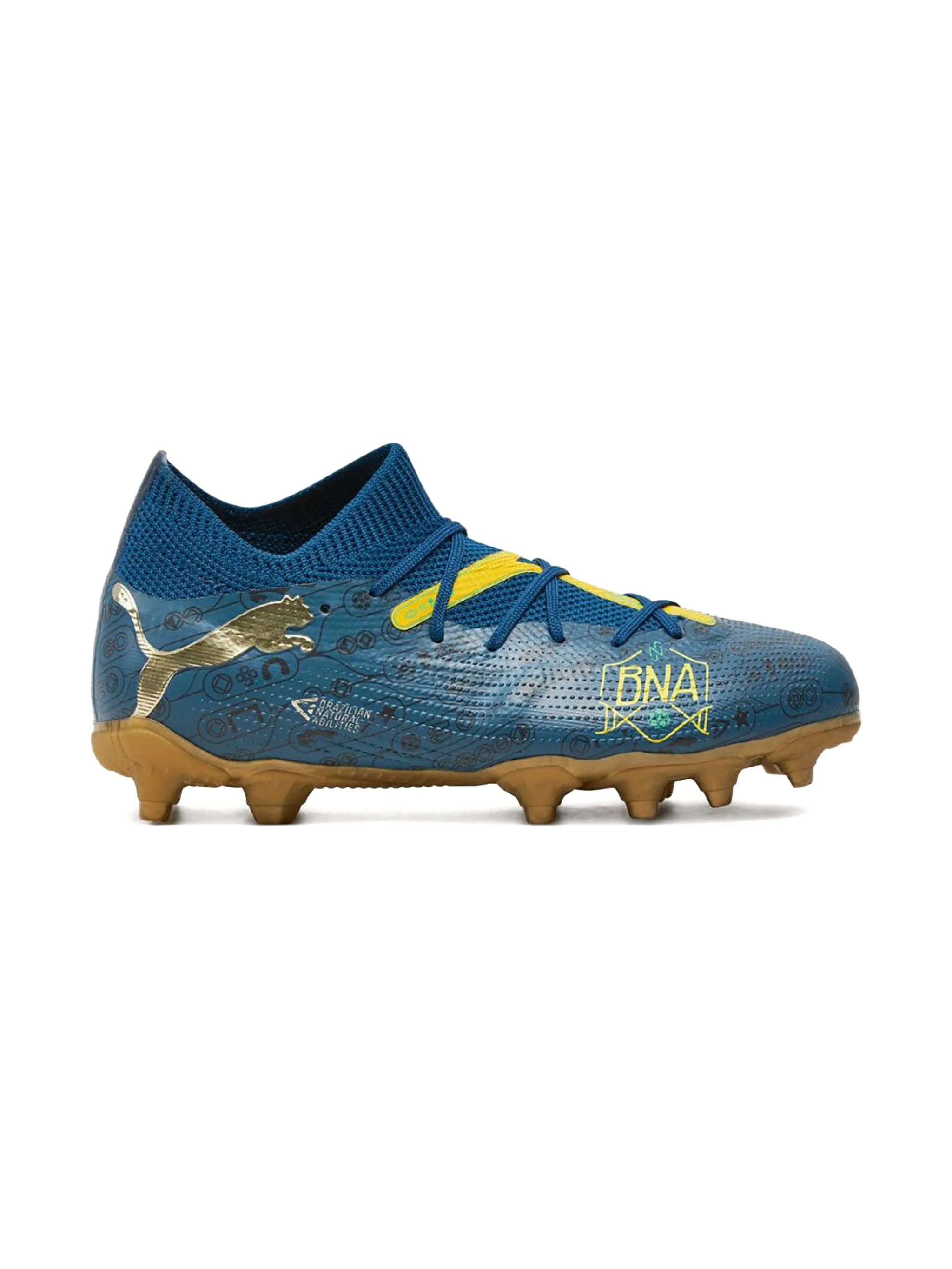 

Кроссовки Future 7 Match BNA FG AG Cleats Marine Blue/Yellow Puma Kids, синий