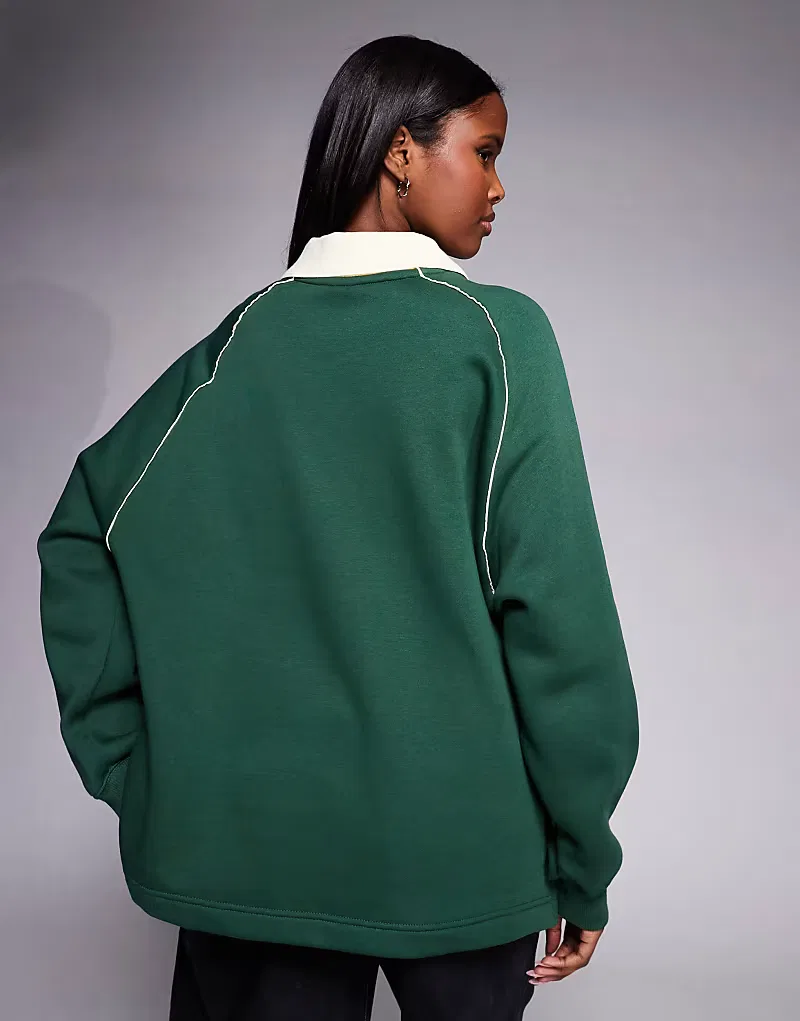Футболка-поло Nike Phoenix Fleece оверсайз, зеленый — фото 4
