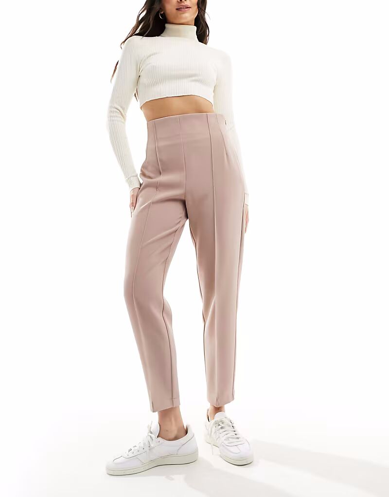 

Брюки ASOS DESIGN с завышенной талией и декоративными швами из норки