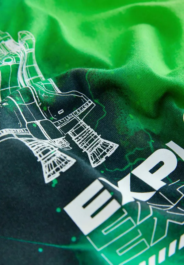 Футболка с коротким рукавом и принтом лицензии nasa Next, Black/Green — фото 3