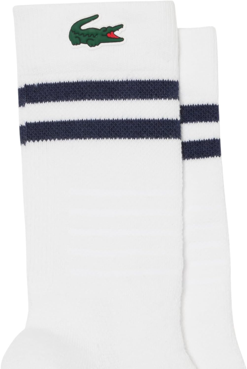 Спортивные носки Lacoste унисекс для взрослых из дышащего материала, White/Navy Blue — фото 2
