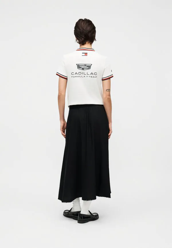 Плиссированная юбка-трапеция из льняной смеси Tommy Hilfiger, Black — фото 3