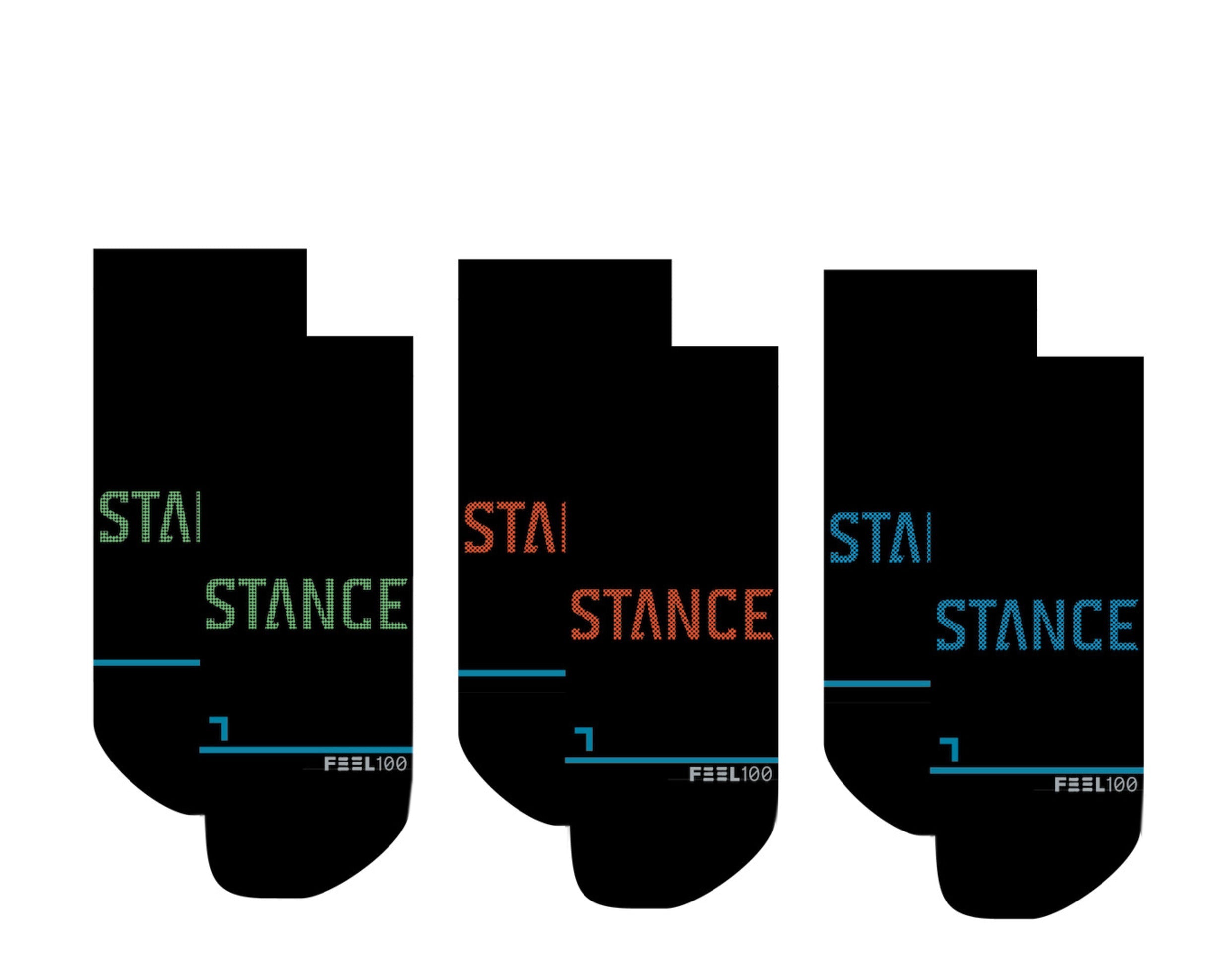

Носки Stance Feel 100 - Prime Tab 3 Pack Volt-Multi/Black Ankle Socks A256A20ATH-VLT