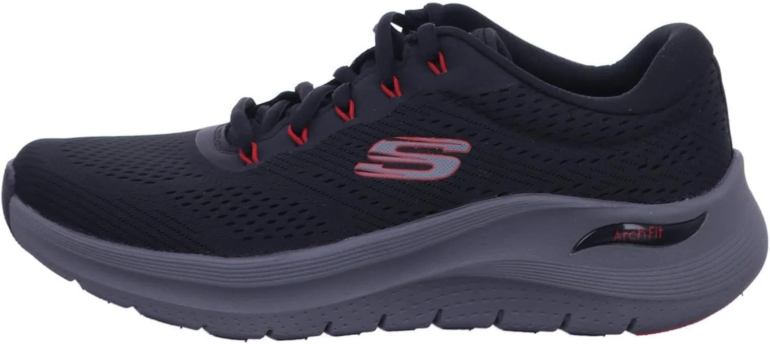 Мужские кроссовки Skechers Arch Fit 2.0 SKECHERS Sport, Black Mesh Synthetic Red Trim — фото 3