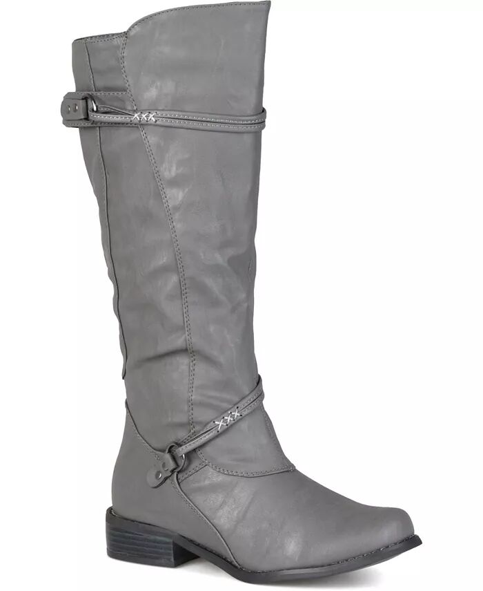 Женские сапоги Harley Wide Calf с оборками до колена Journee Collection, серый