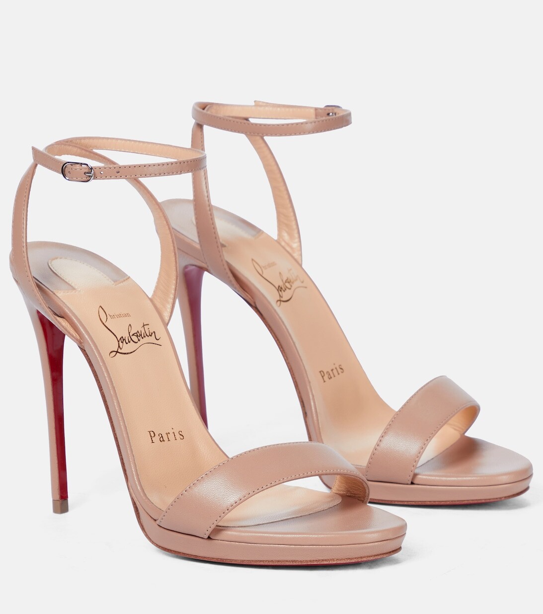 Кожаные сандалии Loubi Queen 120 Christian Louboutin, коричневый