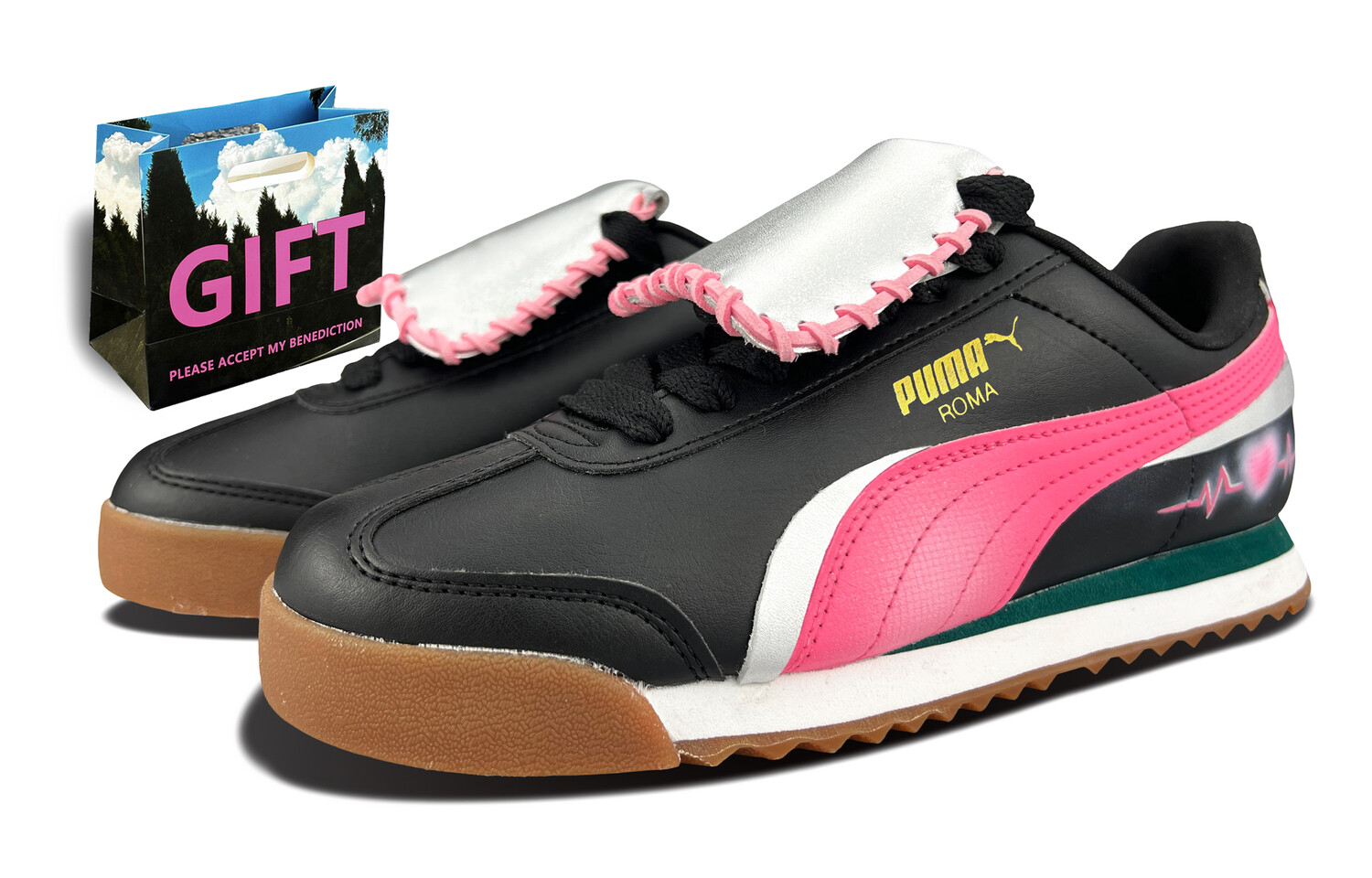 

Кроссовки Puma Roma Training Shoes Unisex Low-top Black/pink, черный/розовый