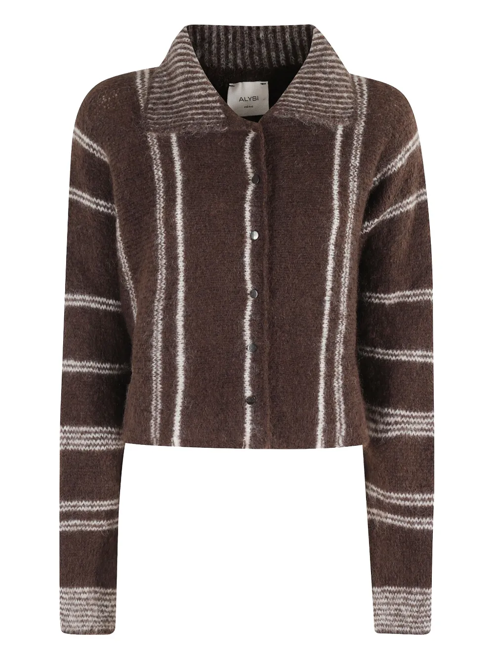 

Полосатый кардиган на пуговицах Alysi, коричневый