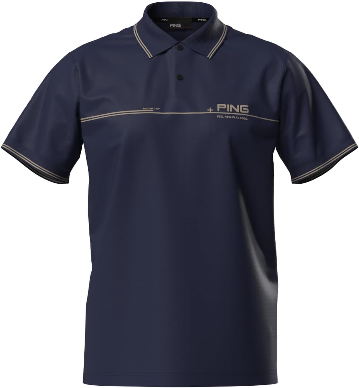 

Мужская рубашка-поло Ping с коротким рукавом (влагоотводящая, быстросохнущая) / для гольфа / 621-5160301, темно-синий