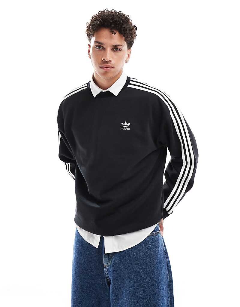 

adidas Originals – черная толстовка оверсайз с круглым вырезом