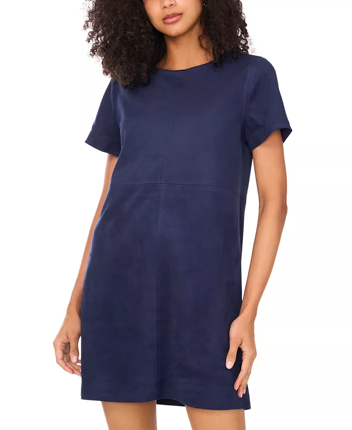 

Женское мини-платье прямого кроя со швами Vince Camuto, синий