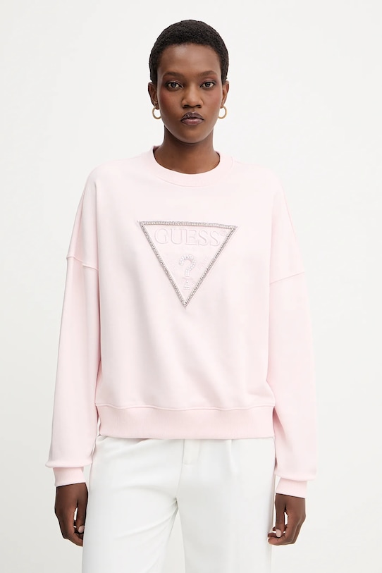 

Хлопковая толстовка RACHELE Guess, розовый