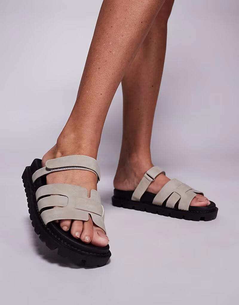 Босоножки Simmi London Adelle с ремешком серо-коричневого цвета SIMMI Shoes — фото 3