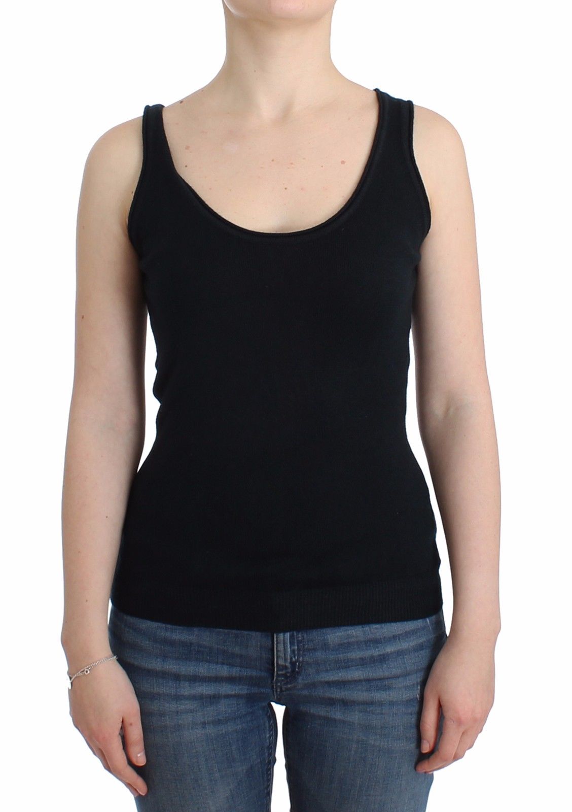 

Ermanno Scervino Knit Top вязаный свитер 100% женский кашемир, черный