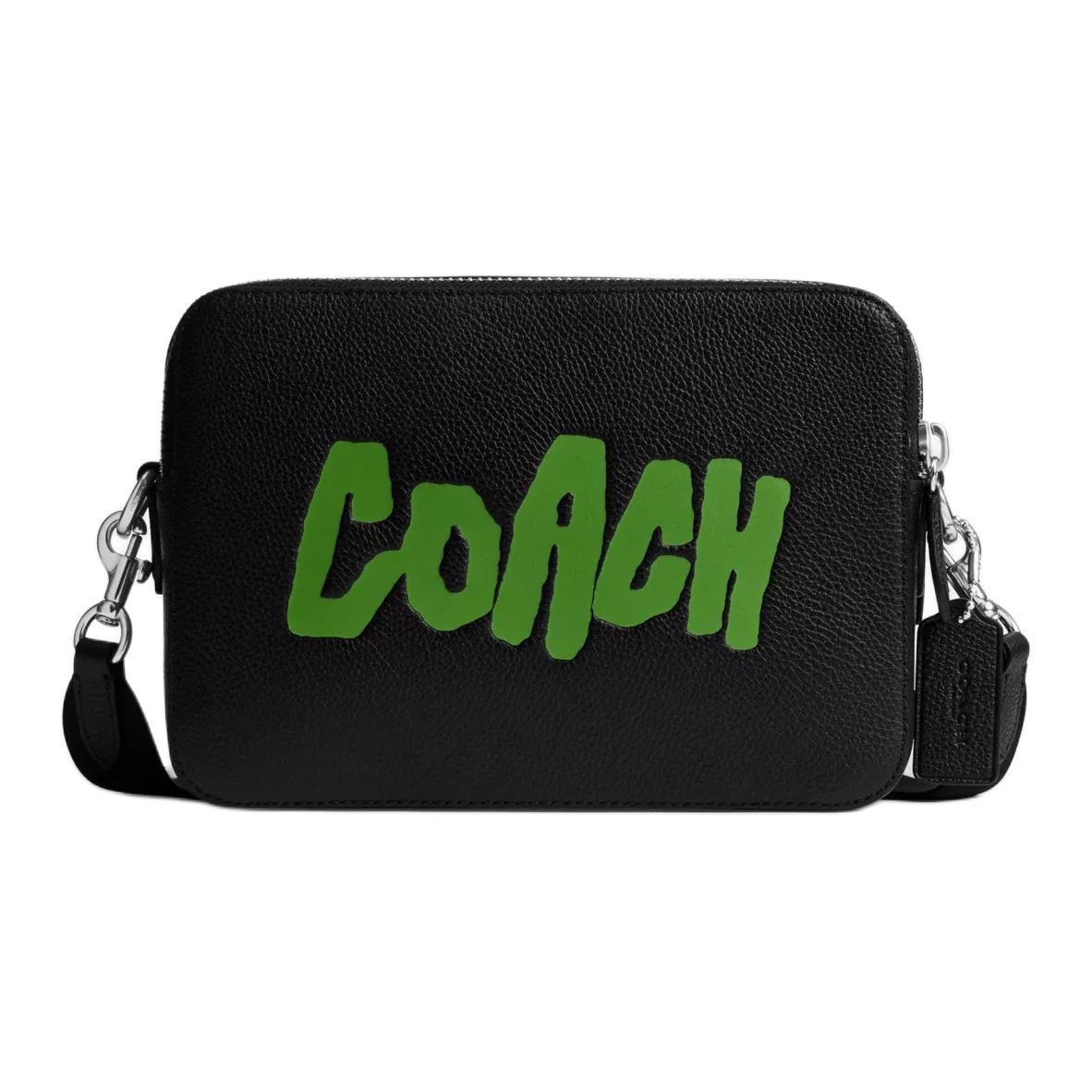 

COACH Кожаная кроссбоди через плечо среднего размера женская черная