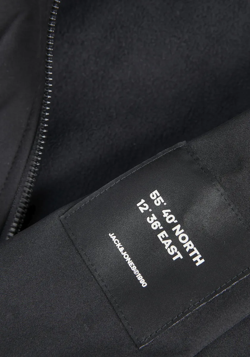Куртка софтшелл Jack & Jones для детей "JJEBASIC SOFTSHELL HOOD SN JNR", с капюшоном Jack & Jones Junior, черный — фото 2