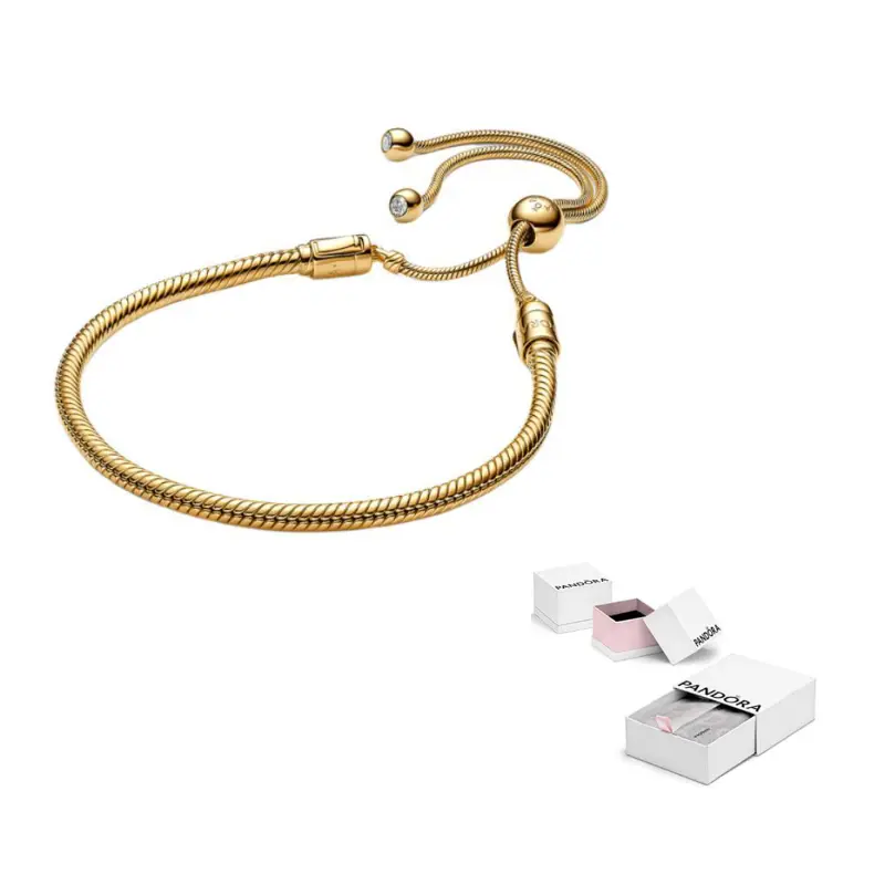 

Pandora 14K Gold Plated, Copper Silver, Alloy, Synthetic Cubic Zirconia браслеты женские Gold
