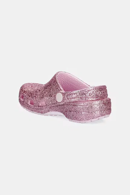 Сланцы Crocs Classic Chunky Glitter Clog T, розовый — фото 3