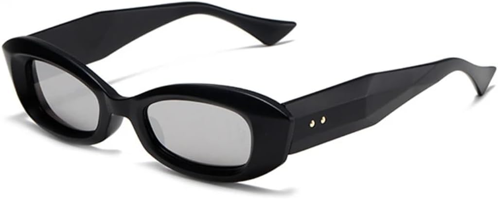 

Ретро-солнцезащитные очки «кошачий глаз» в форме многоугольника, модные, с градиентным зеркальным покрытием, защитой от УФ-излучения UV400 и заклепками TVTBBVV, Matte Black Silver