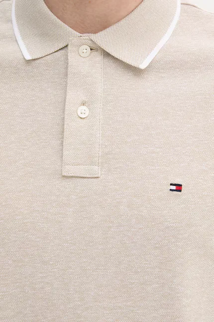 Поло из льна Polo męskie z dodatkiem lnu Tommy Hilfiger, бежевый — фото 4