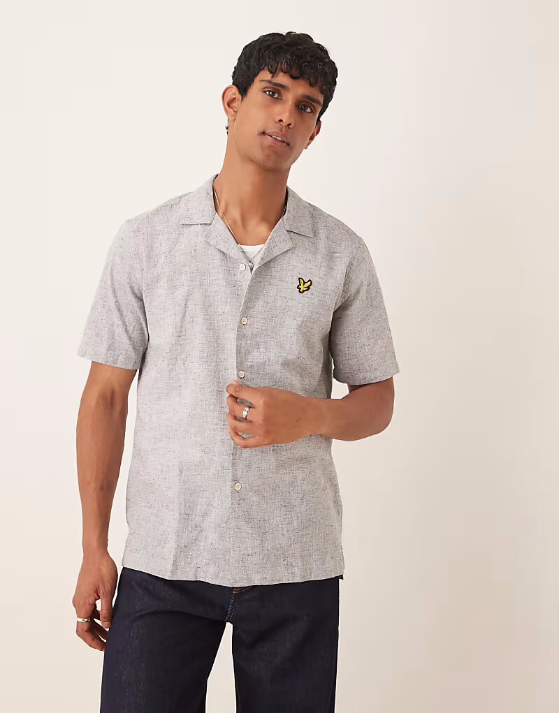 

Рубашка Oxford Revere из льняной смеси Lyle & Scott, свободного кроя, темно-синего цвета