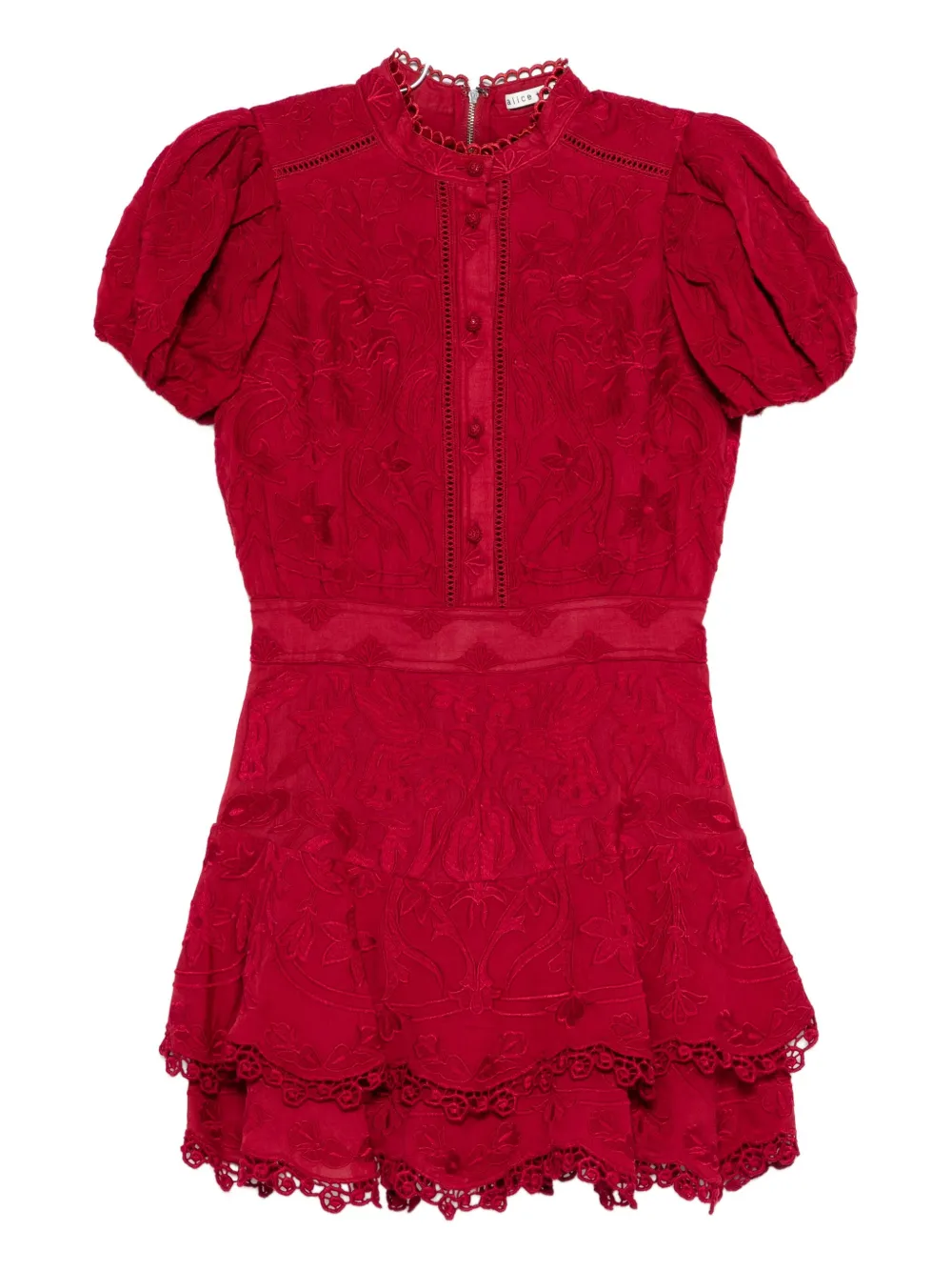 

Вышитое мини-платье-рубашка Loryn alice + olivia, красный