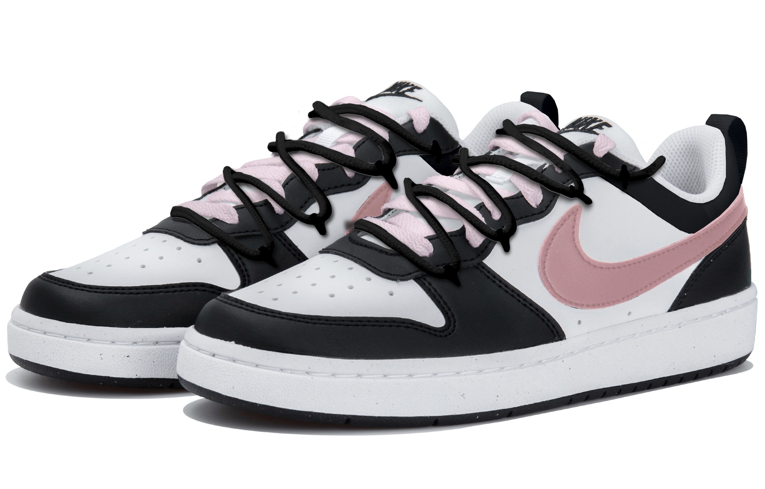 Кроссовки для скейтбординга Court Borough LOW RECRAFT для детей и подростков Nike, белый/розовый/черный — фото 4