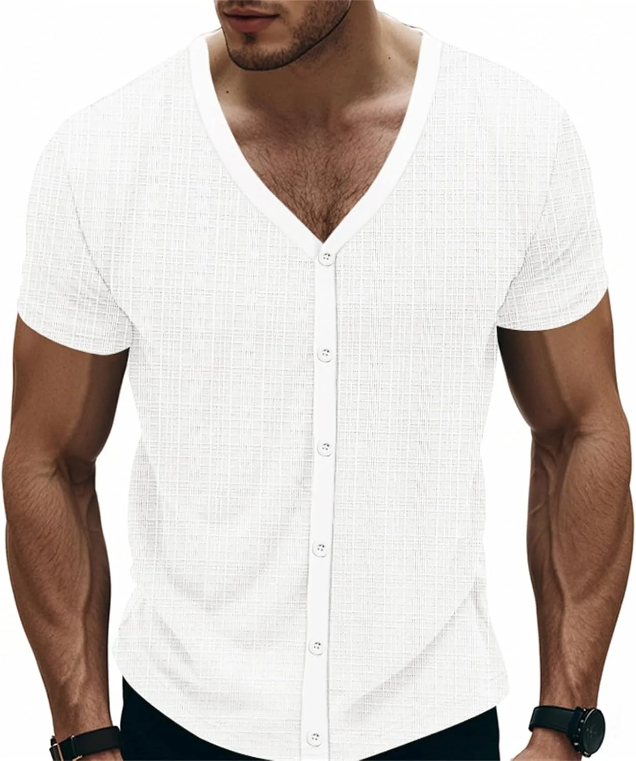 

Мужская футболка поло с глубоким V-образным вырезом, короткий рукав, Dry Fit Likthione