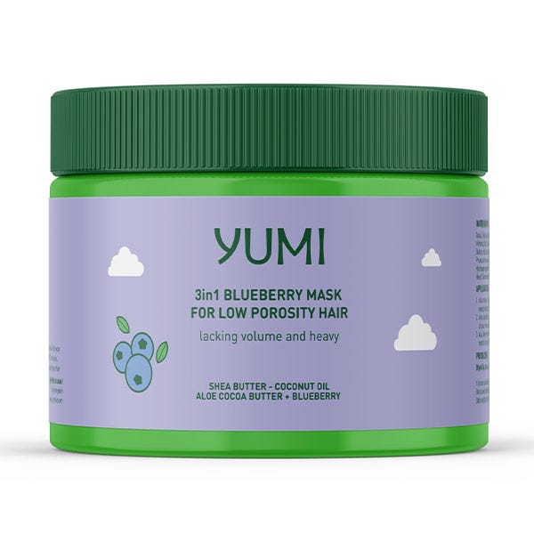 

Маска для волос 3-в-1 с черникой для низкой пористости YUMI, 300 мл