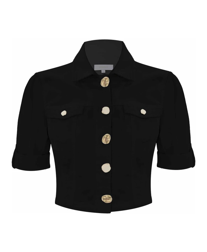 

Элегантная укороченная байкерская куртка Kocca, черный