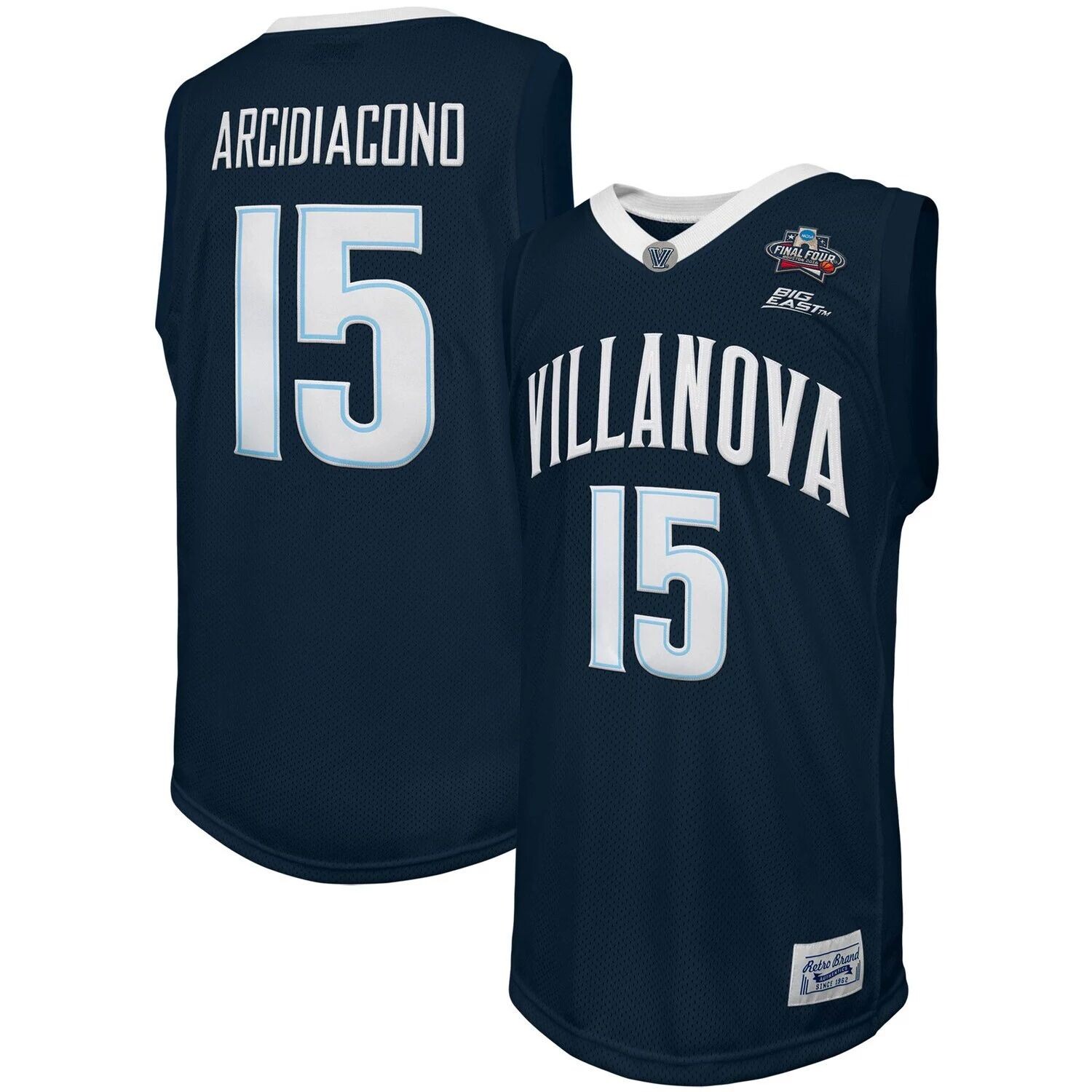 

Мужской оригинальный ретро-бренд Ryan Arcidiacono Navy Villanova Wildcats 2016 Мужской баскетбольный турнир NCAA «Финал четырех мартовского безумия» памятный классический трикотаж