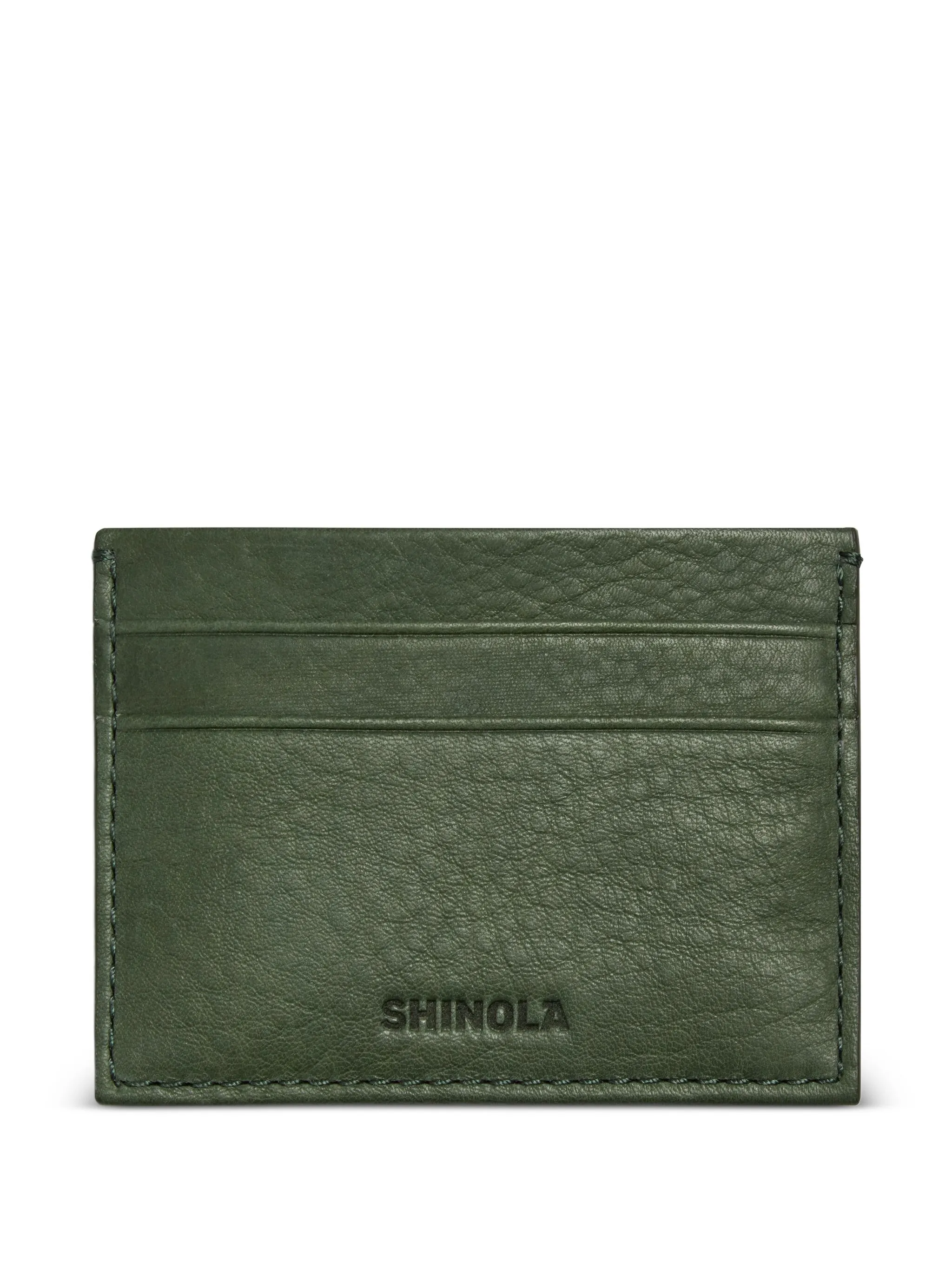 

Картхолдер с декоративной строчкой Shinola, зеленый