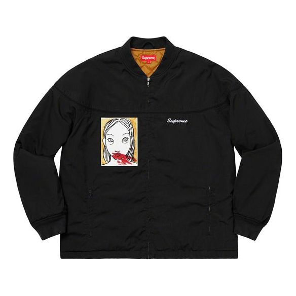 

Куртка fw19 week 3 mug shot crew jacket back printing black Supreme, черный