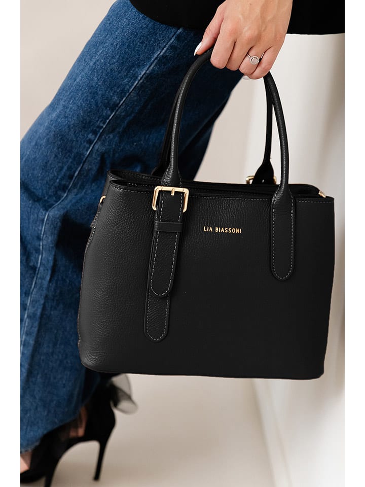 

Lia Biassoni Кожаная сумка черного цвета - (Ш)33 x (В)25 x (Г)11 см