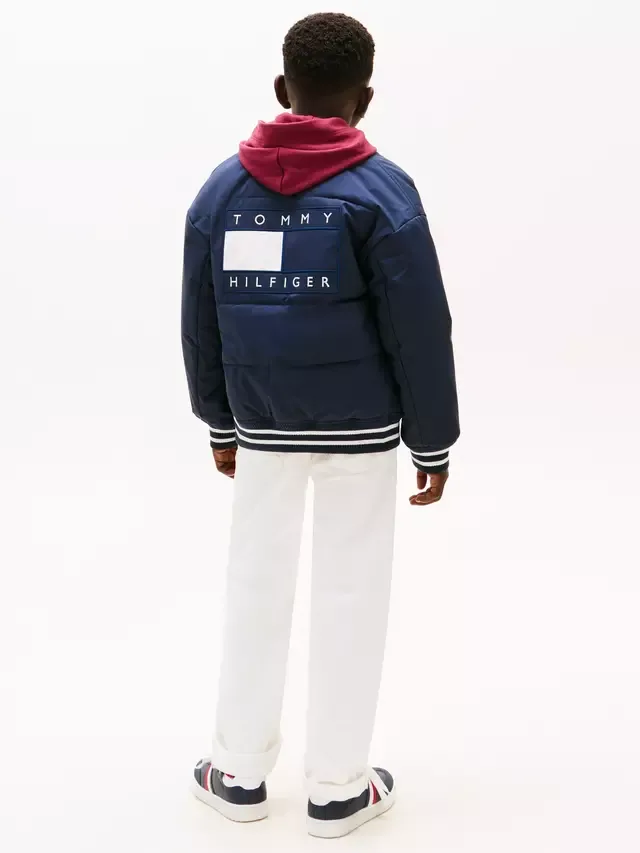 Детская удобная стеганая куртка-бомбер, темно-синий цвет Tommy Hilfiger — фото 2