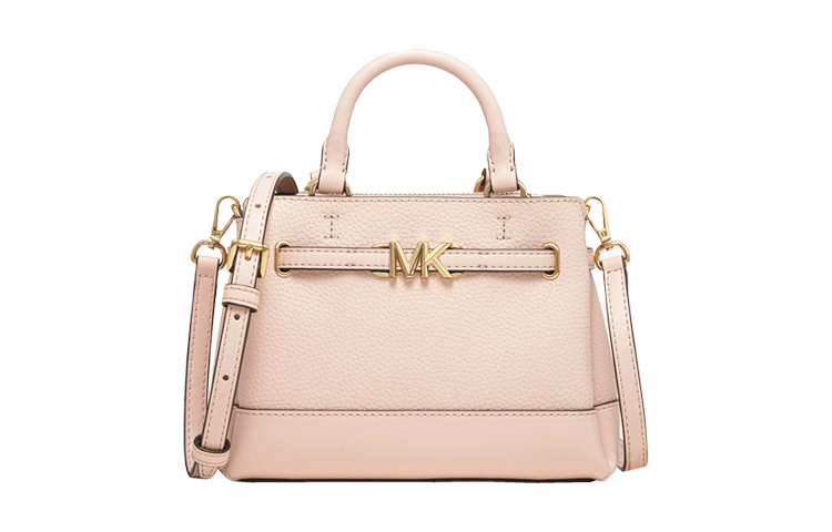 

MICHAEL KORS Сумка через плечо из кожи Reed, женская, мини, розовая/черная/молочно-белая/кожано-коричневая