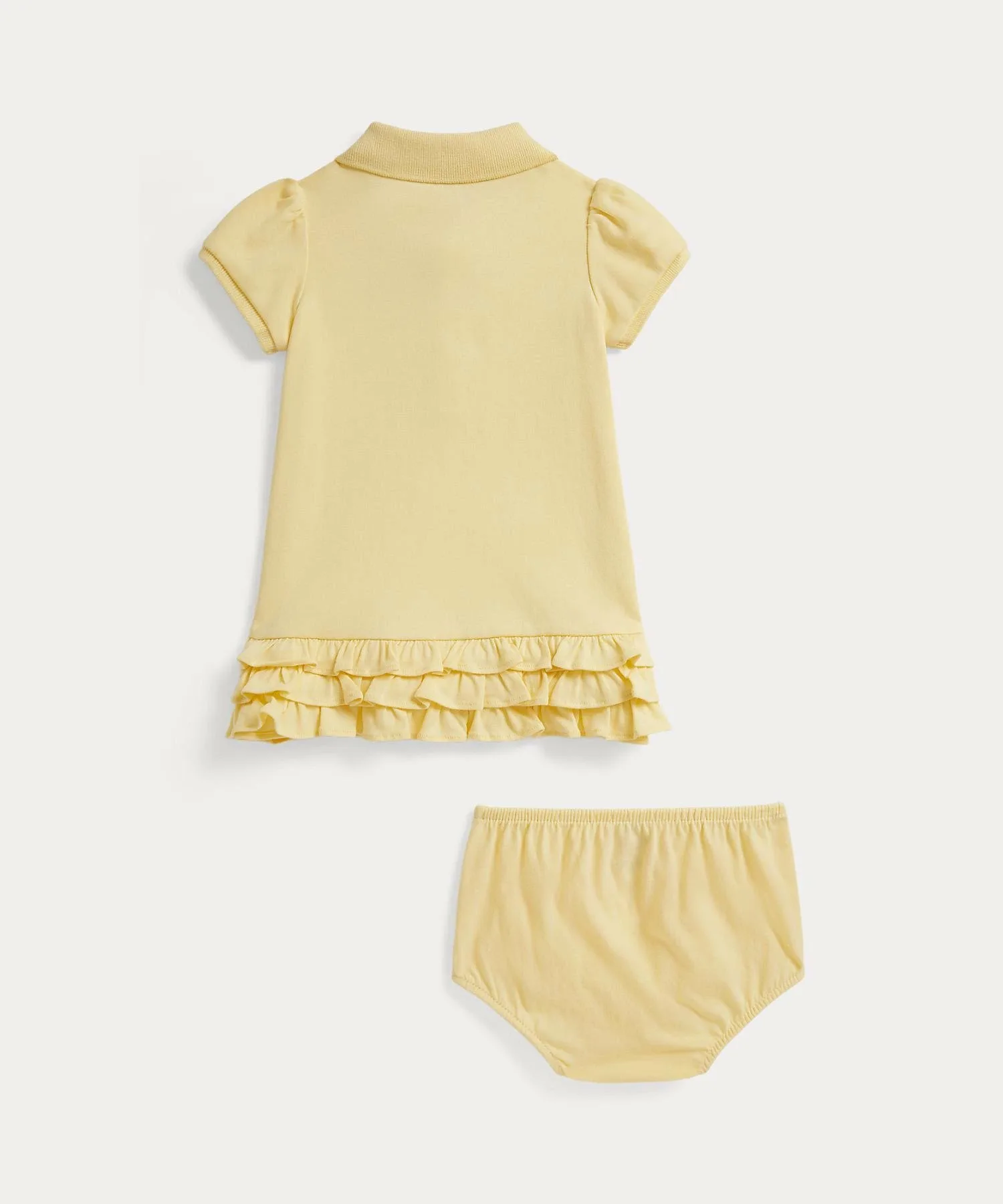 Детское платье-поло с оборками и панталоны Polo Ralph Lauren, 700 Yellow — фото 2