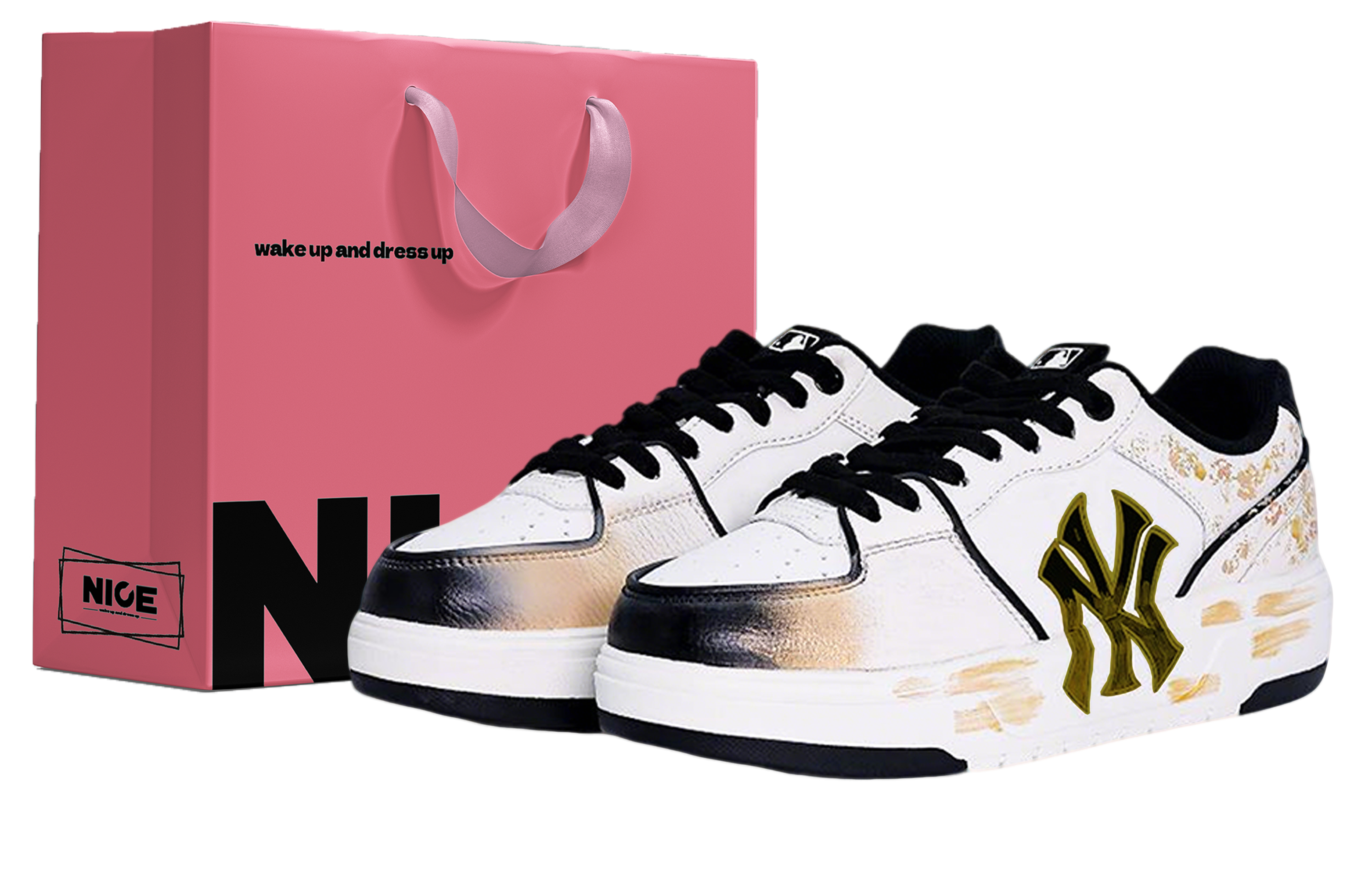 

MLB Кроссовки для скейтбординга Unisex Chunky Liner Abrasion Resistant Low top Gold