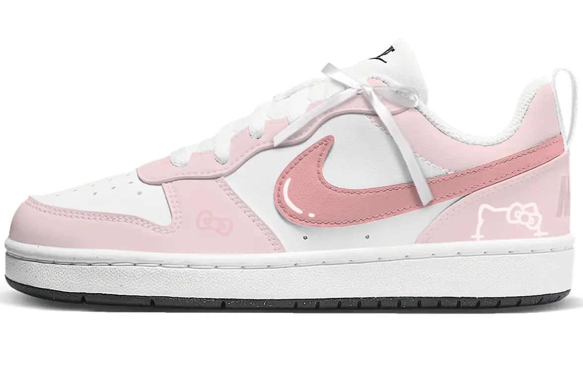 

Nike Court Borough Pink Glow низкие детские скейтбординг кроссовки Pink White Unisex