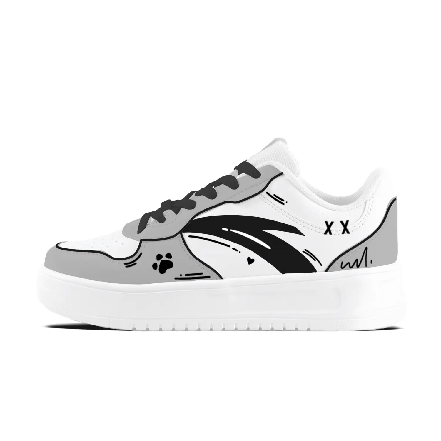 

Легкие нескользящие износостойкие низкие кроссовки для скейтбординга Unisex ANTA, серый