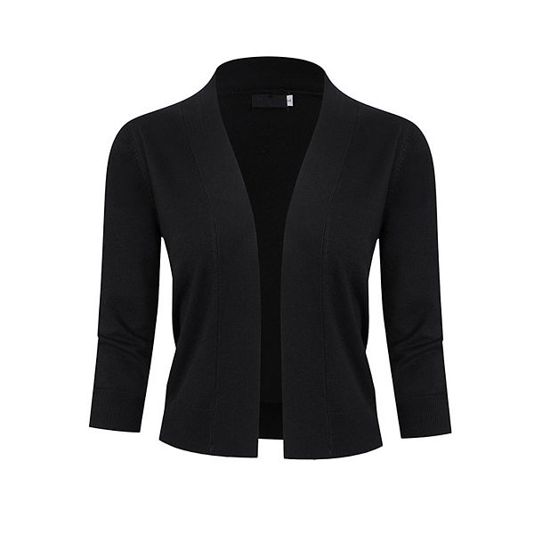 

Женский укороченный кардиган с 3/4 рукавом Seoria, Black