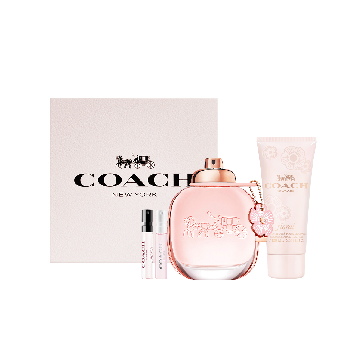 

Женские духи Floral Scent Eau De Parfum EDP в подарочном наборе с фруктовым ароматом попурри 30мл/50мл/90мл+100мл+2мл*2 COACH, 90ml set