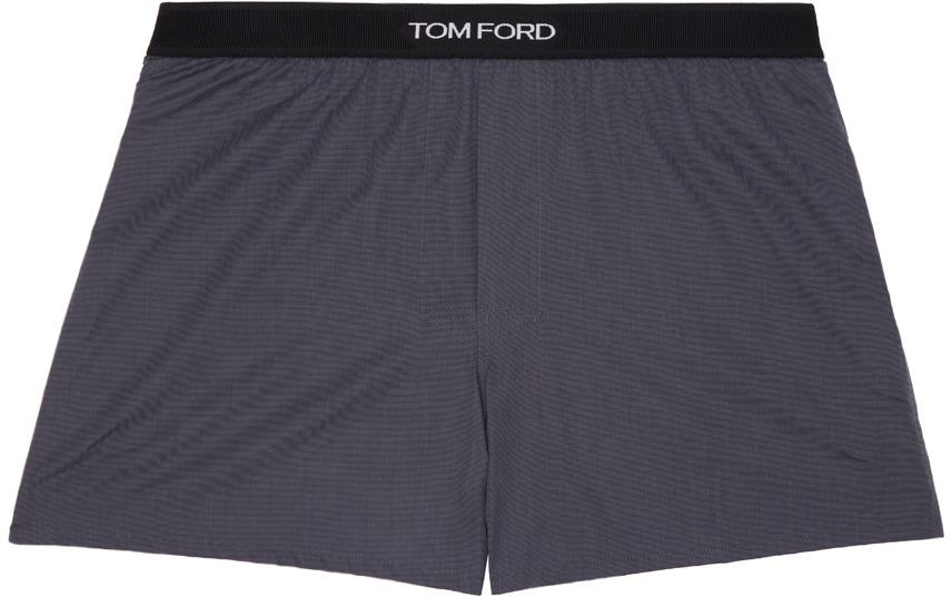 

Серые хлопковые боксеры TOM FORD, темно-серый