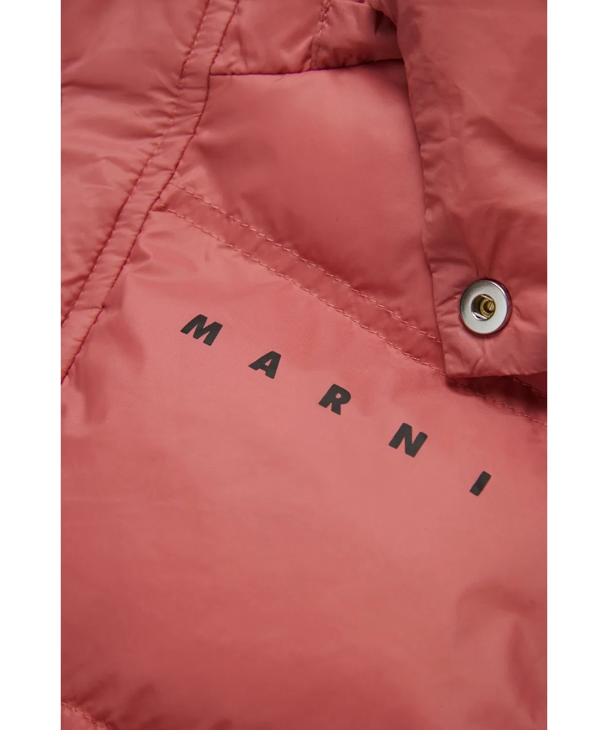 Пуховая жилетка детская MARNI KID с капюшоном розовая — фото 4