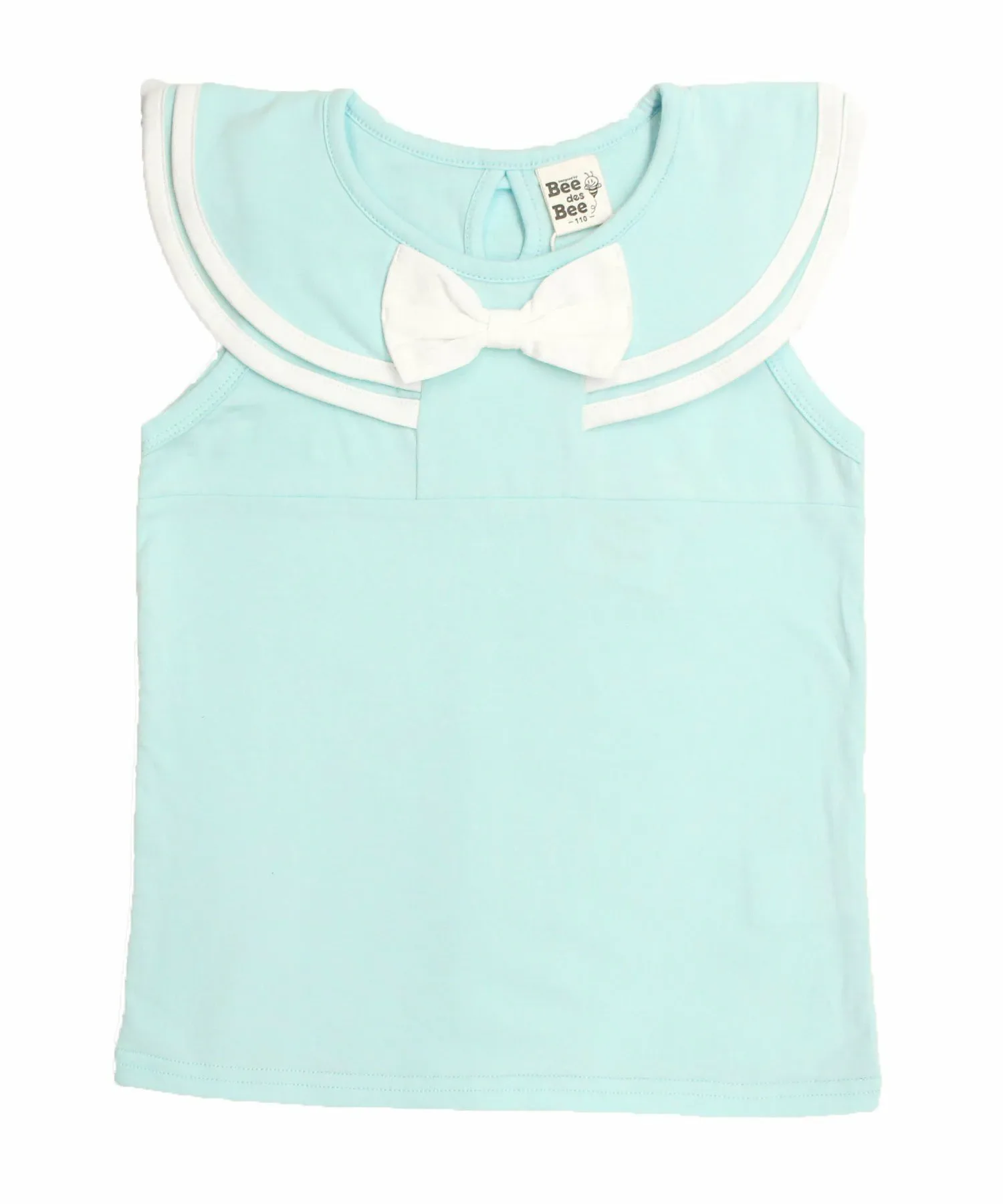 Топ в морском стиле с лентами и оборками, для девочек, Bee Bee, Sleeveless Saxe x Sailor
