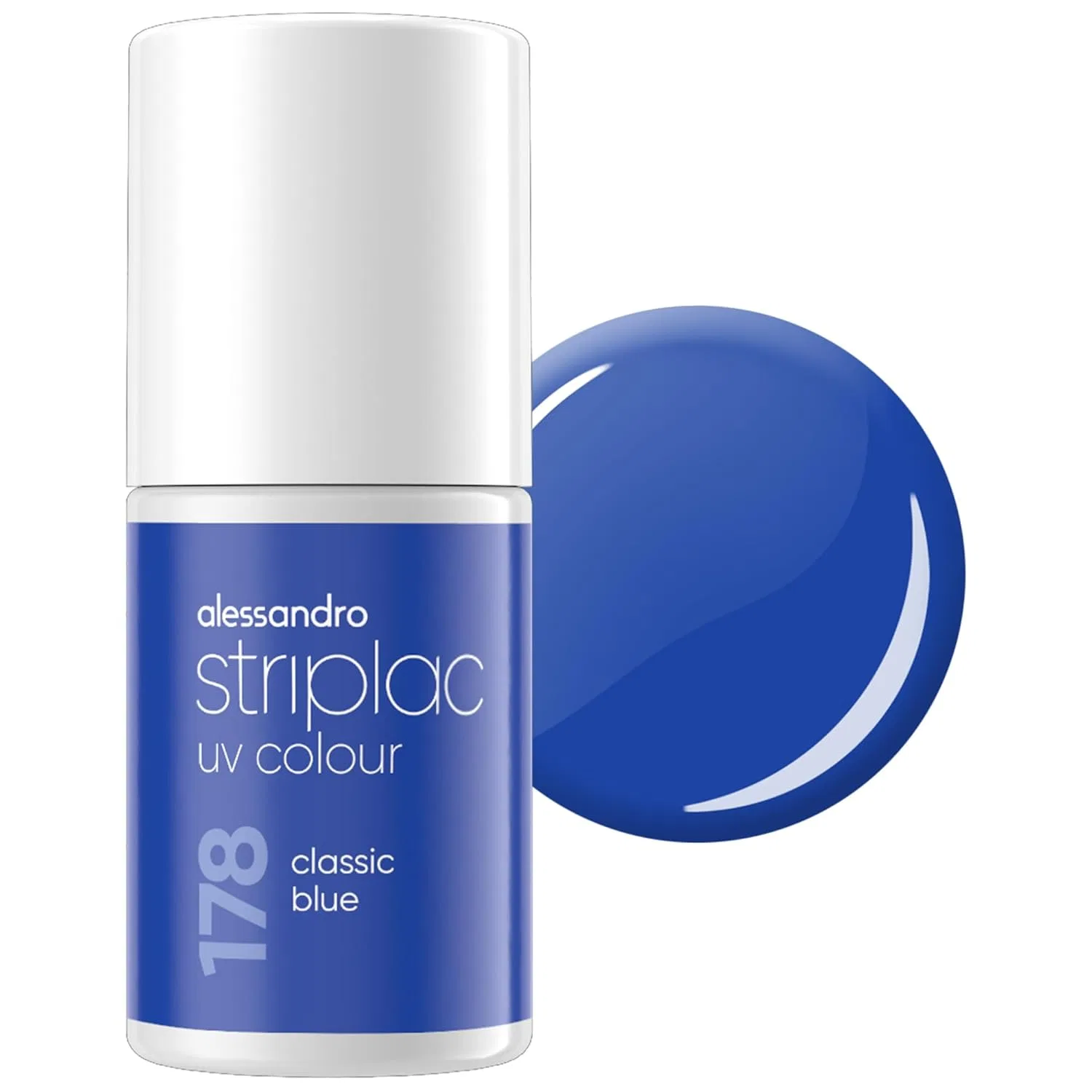 УФ-лак для ногтей alessandro Striplac Classic Blue, синий, 6.5 мл Alessandro
