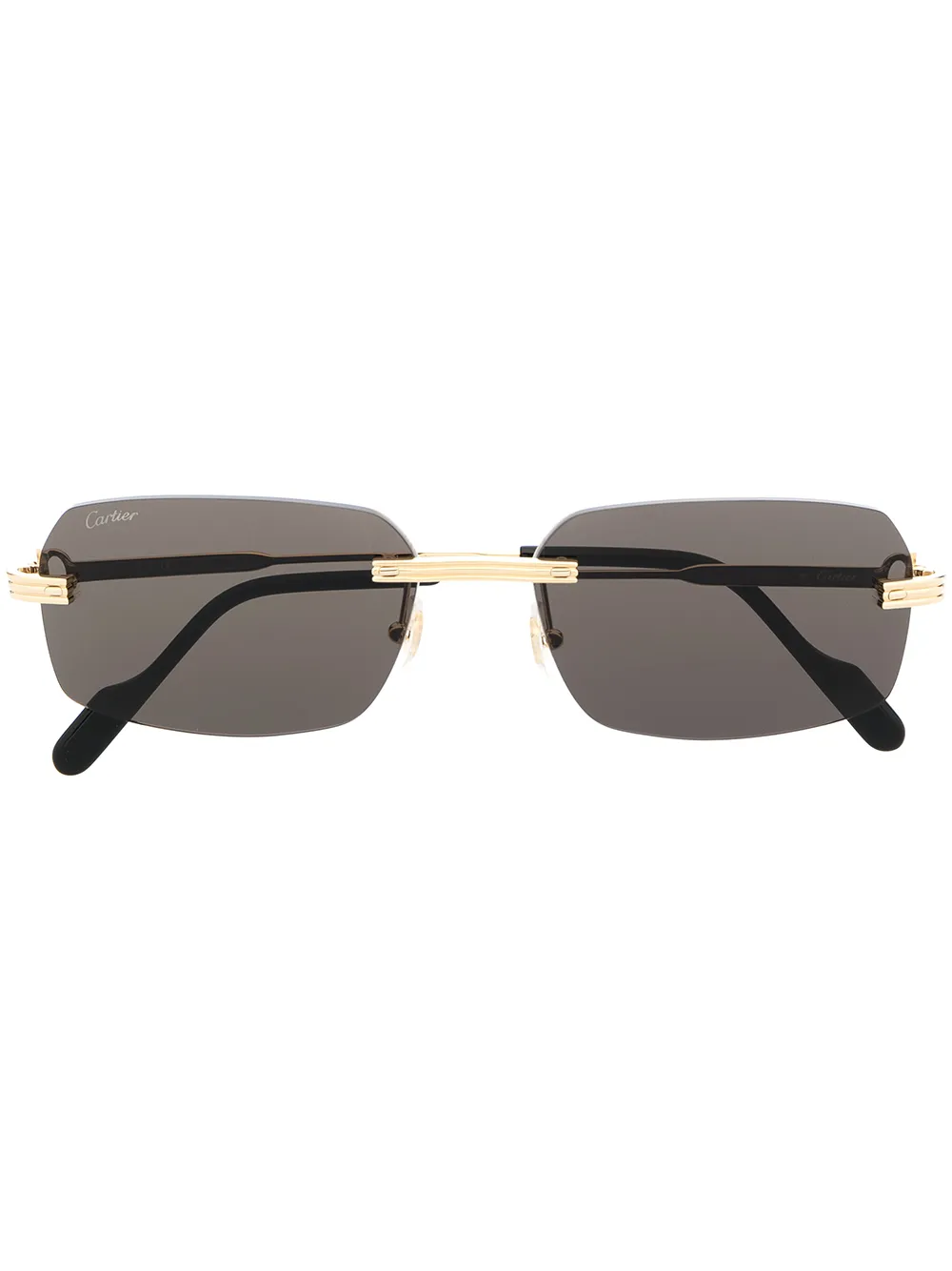 

Солнцезащитные очки в квадратной оправе Cartier Eyewear, золотой